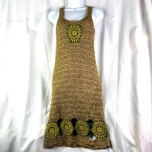 Knitted & Knotted Anthropologie Macrame Cutout Boho Pedals Sleeveless Dress XS